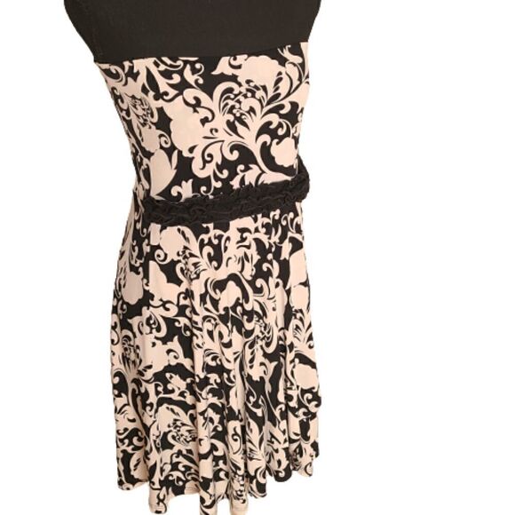 Lapis Women's Black & White Print Strapless Dress - Size L - Picture 1 of 11